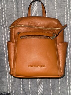 Poppy & Peonies Cognac MINI Commuter Backpack